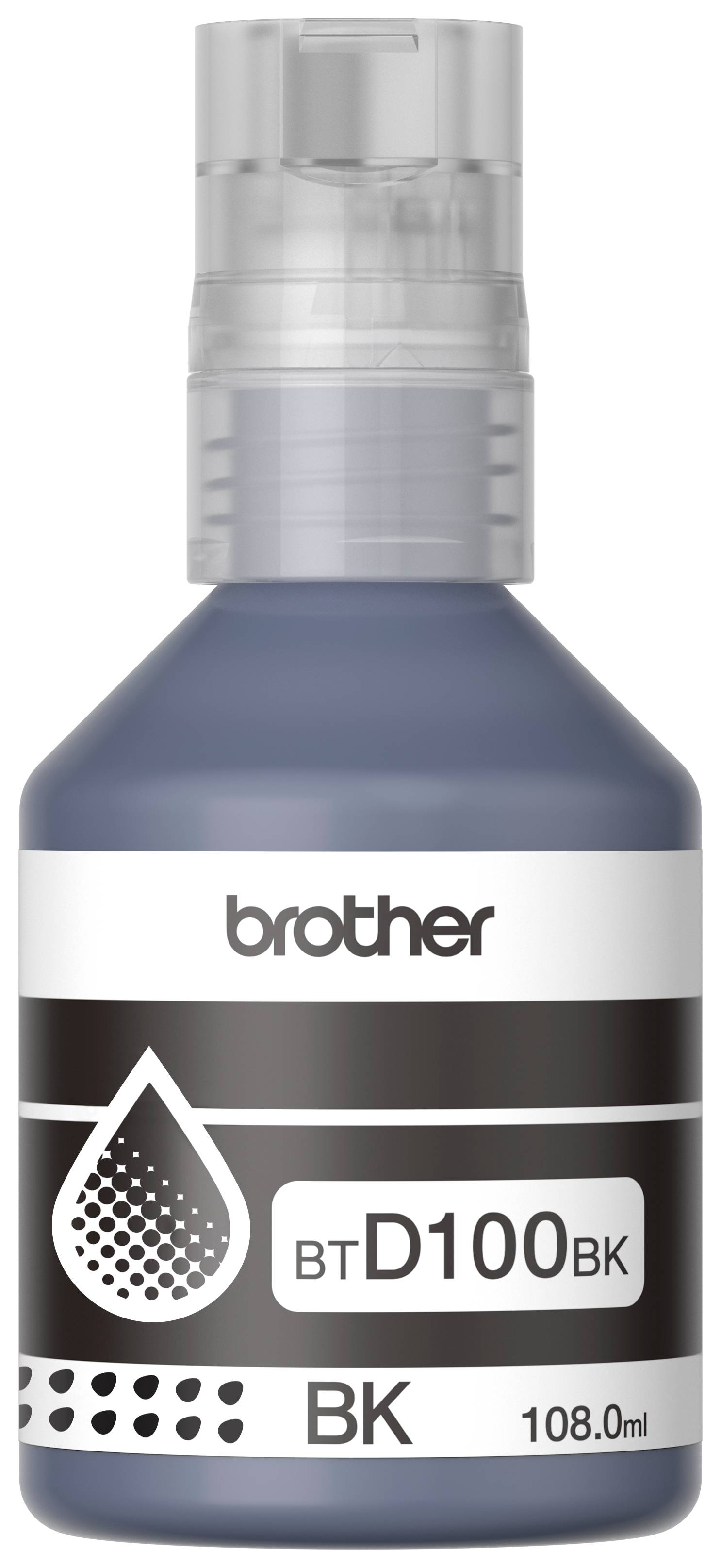 Botella de tinta Brother BTD100BK negro - rendimiento aproximado 7, 500 páginas, compatible con DCPT230, DCPT530DW, DCPT730DW, MFCT930DW Botella de tinta Brother BTD100BK negro - rendimiento aproximado 7, 500 páginas, compatible con DCPT230, DCPT530DW, DCPT730DW, MFCT930DW